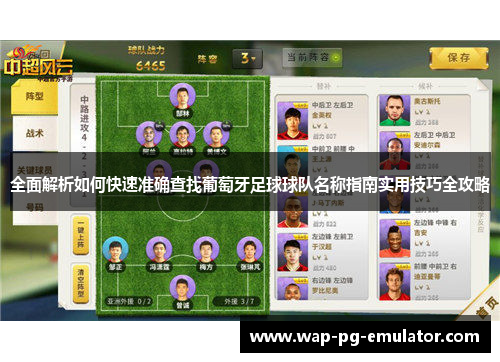全面解析如何快速准确查找葡萄牙足球球队名称指南实用技巧全攻略